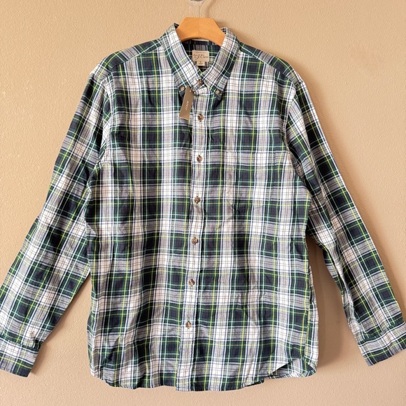 NWT J.Crew Men's Brushed Twill Flannel Slim Untucked Shirt Size L - Picture 1 of 8